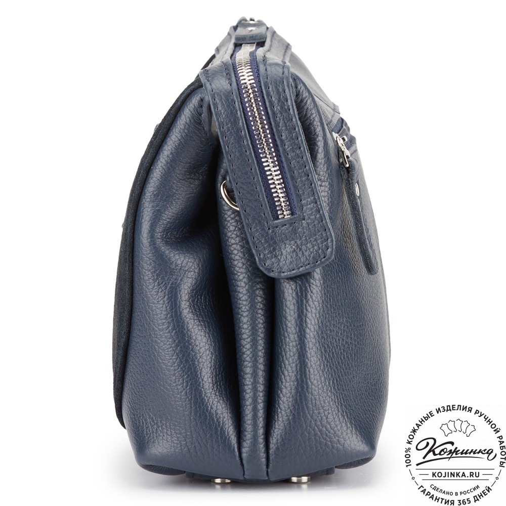 Женская кожаная сумка "Валери" (синяя)