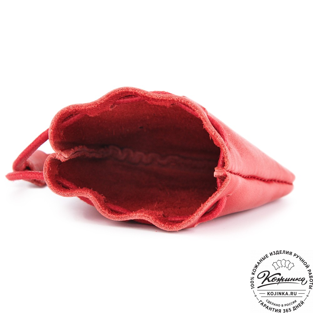 Кожаный мешочек "Луи" (красный)