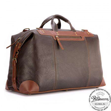 Кожаная дорожная сумка "Мегаполис" (тёмно-коричневая)