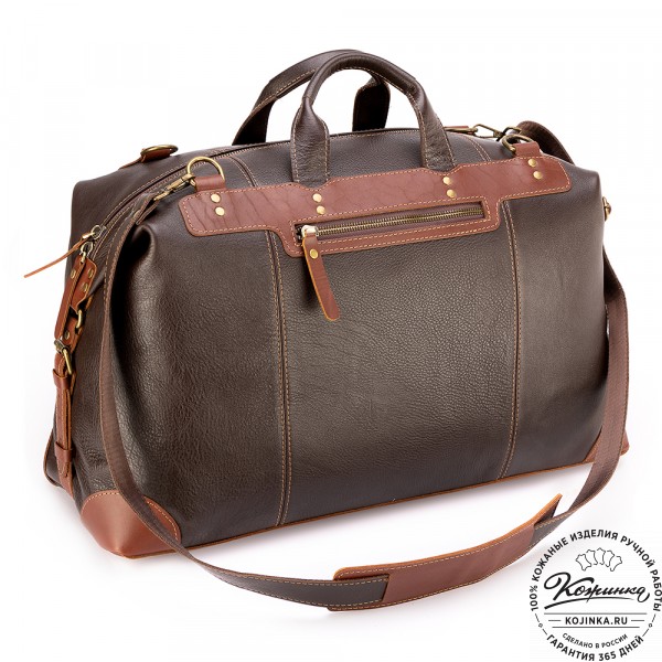 Кожаная дорожная сумка "Мегаполис" (тёмно-коричневая). фото 1