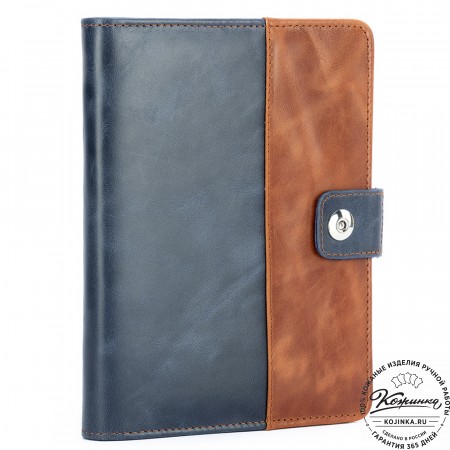 Кожаный ежедневник "Монблан" (синий антик)