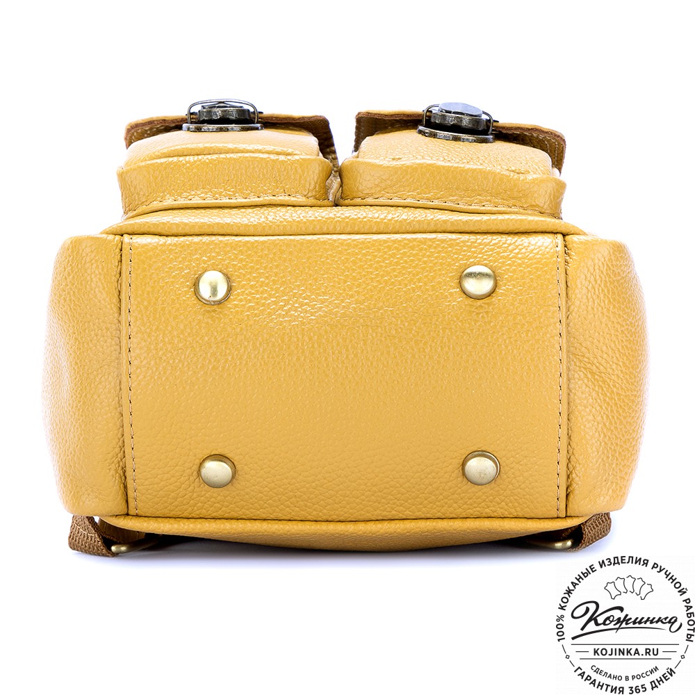 Женский кожаный рюкзак "Нэнси" (охра)