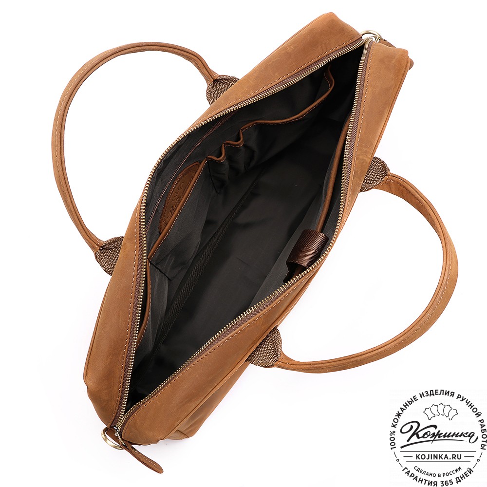 Кожаная деловая сумка "Спайк" (коричневый крейзи) 