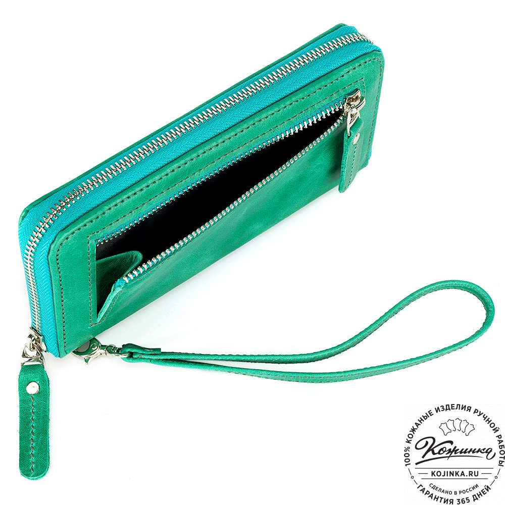 Кожаное портмоне "Амстердам" (изумруд)