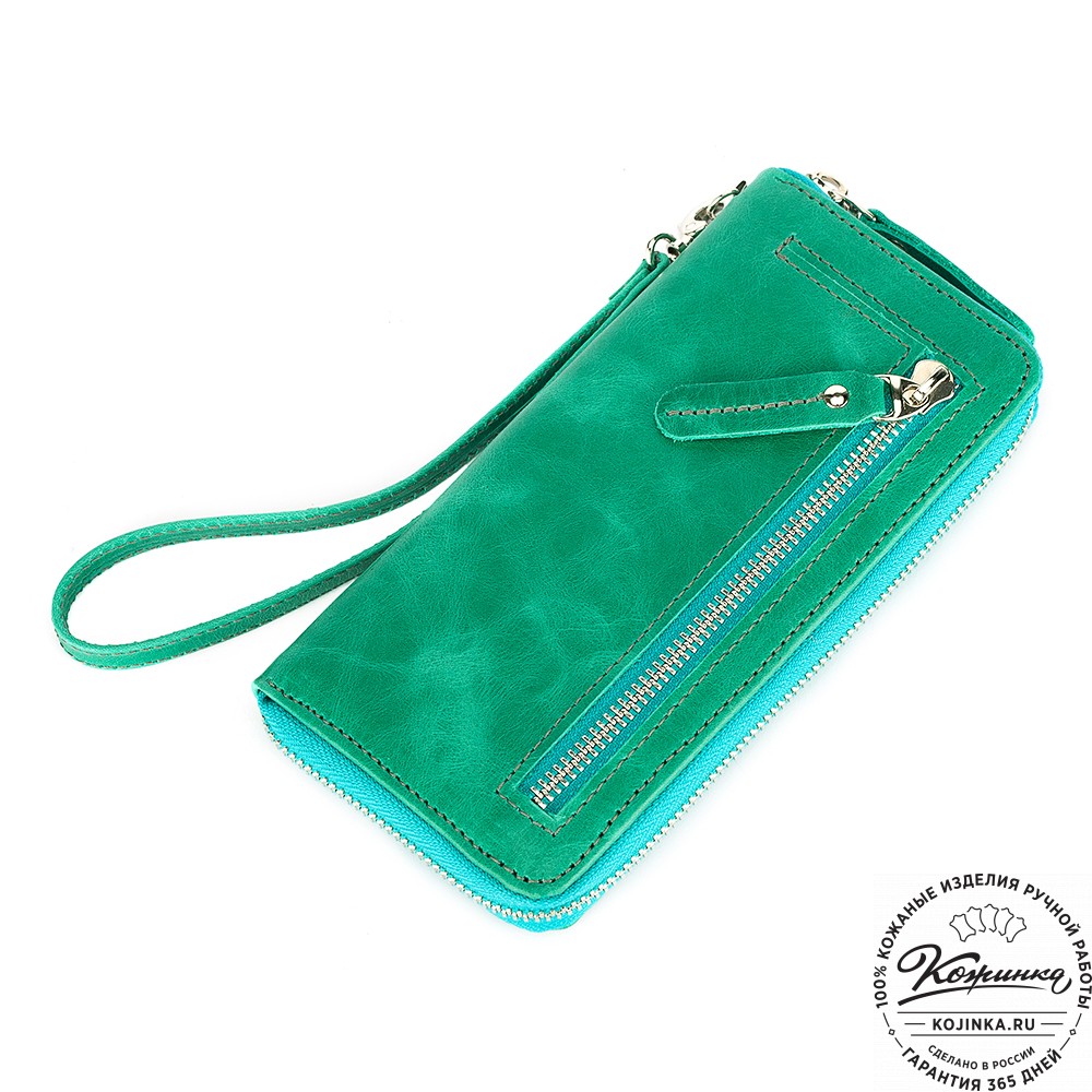Кожаное портмоне "Амстердам" (изумруд)