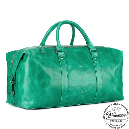 Кожаная дорожно-спортивная сумка Англия (изумруд)