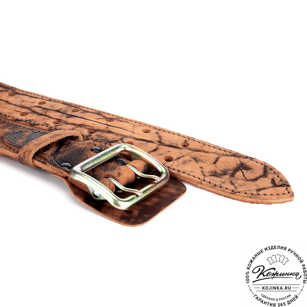 Кожаный ремень "Гренадёр" (старение рыжий)