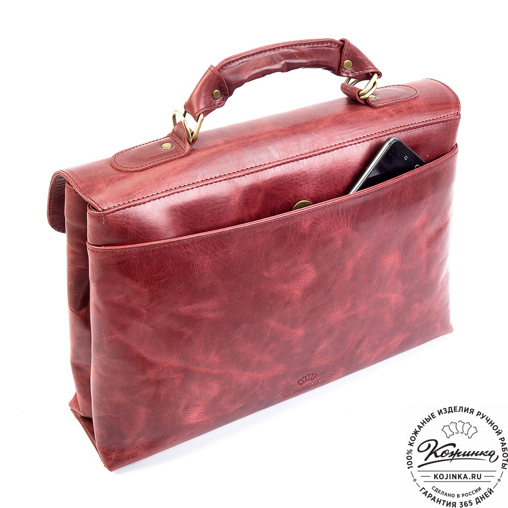Кожаный портфель "Александрия" (бордо антик)