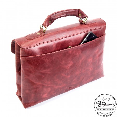 Кожаный портфель "Александрия" (бордо антик)