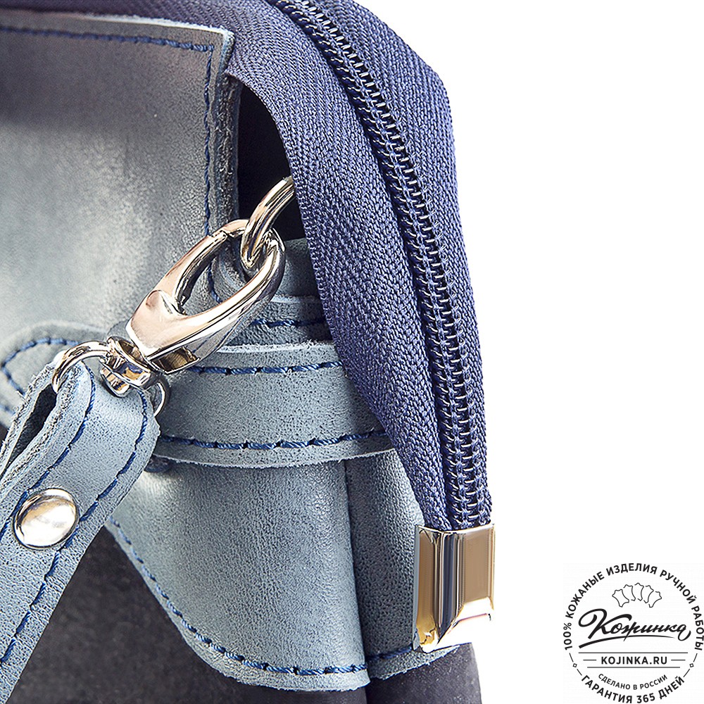 Женская кожаная сумка "Ариэль" (синяя)