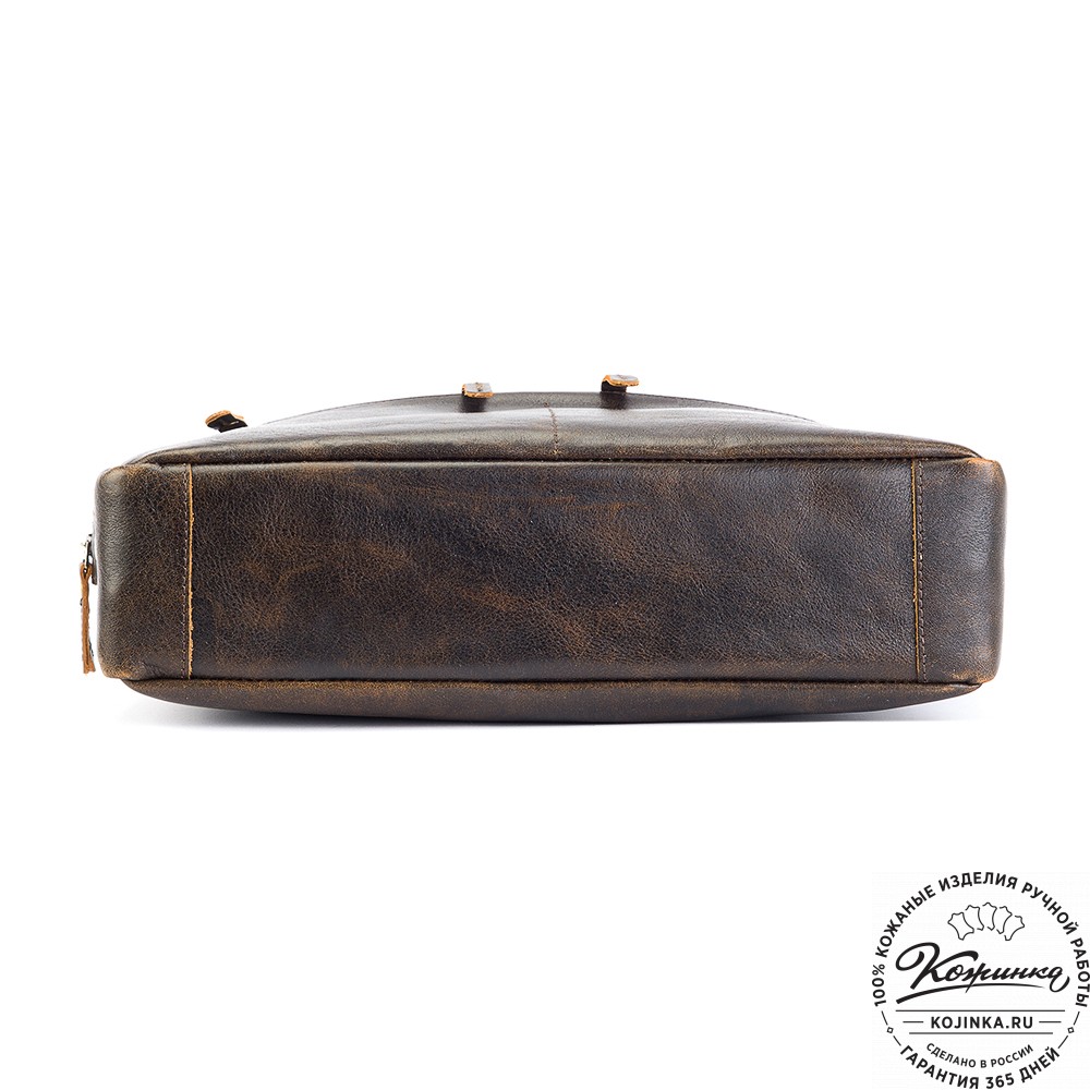 Кожаная деловая сумка "Марк" (коричневый эксклюзив)