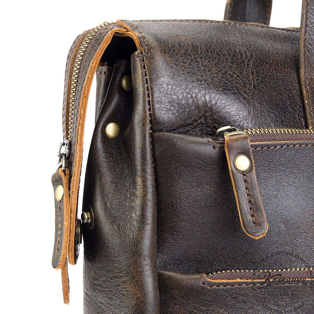 Кожаная деловая сумка "Марк" (коричневый эксклюзив)