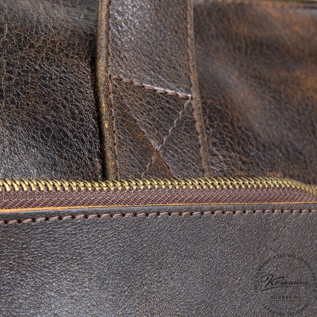 Кожаная деловая сумка "Марк" (коричневый эксклюзив)