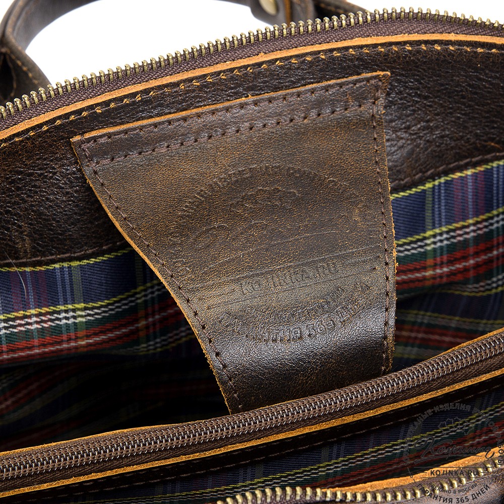 Кожаная деловая сумка "Марк" (коричневый эксклюзив)