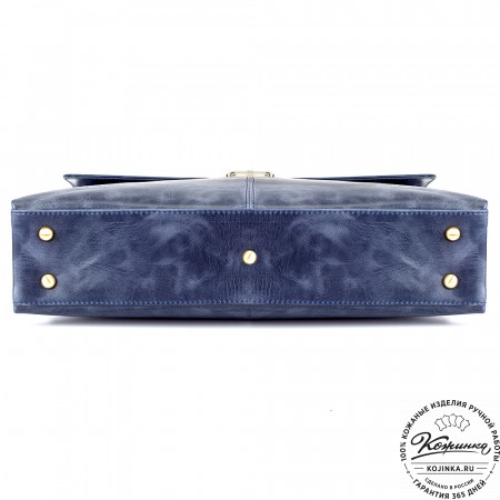 Кожаный портфель "Александрия" (синий антик)