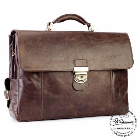 Кожаный портфель "Борменталь" (тёмно-коричневый антик)