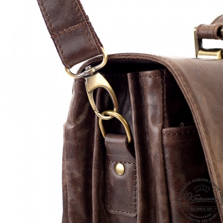 Кожаный портфель "Борменталь" (тёмно-коричневый антик)