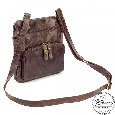 Кожаная сумка "Феликс" (тёмно-коричневый антик) 