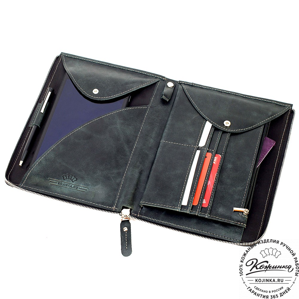 Кожаная папка для документов "Кейптаун" (черный антик)