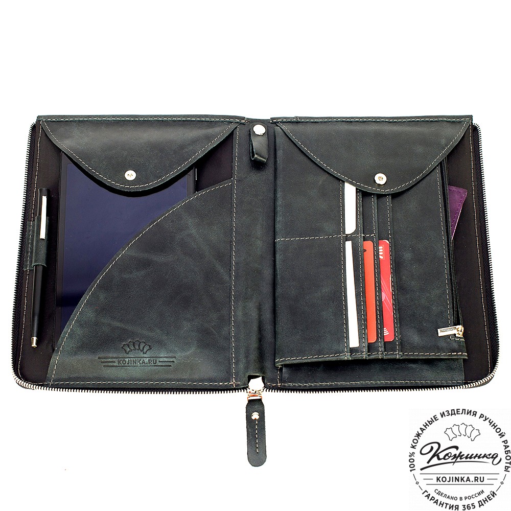 Кожаная папка для документов "Кейптаун" (черный антик)