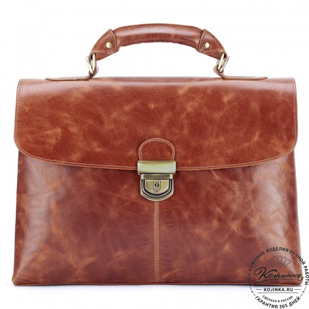 Кожаный портфель "Александрия" (рыжий антик)