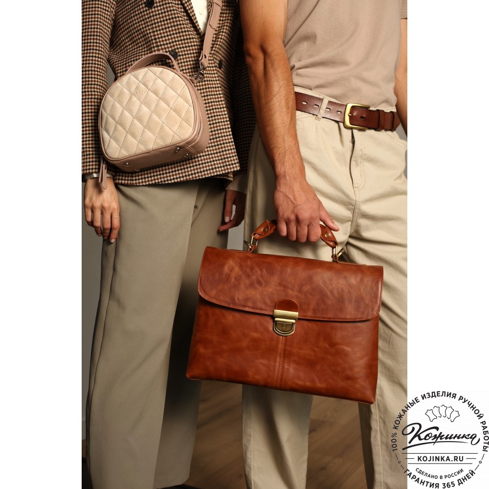 Кожаный портфель "Александрия" (бордо антик)