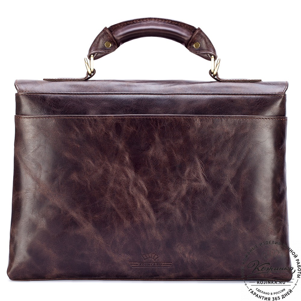 Кожаный портфель "Александрия" (тёмно-коричневый антик)