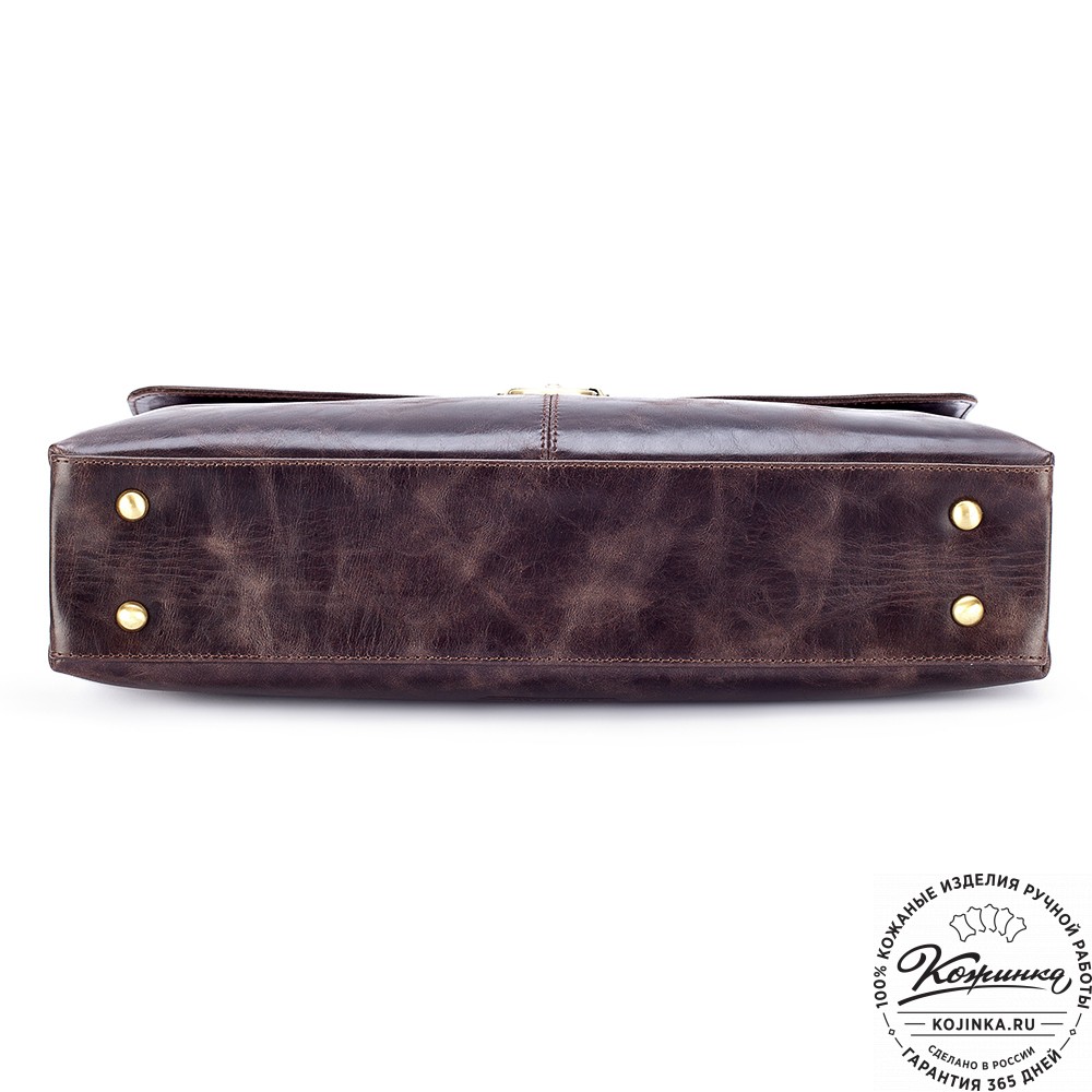 Кожаный портфель "Александрия" (тёмно-коричневый антик)