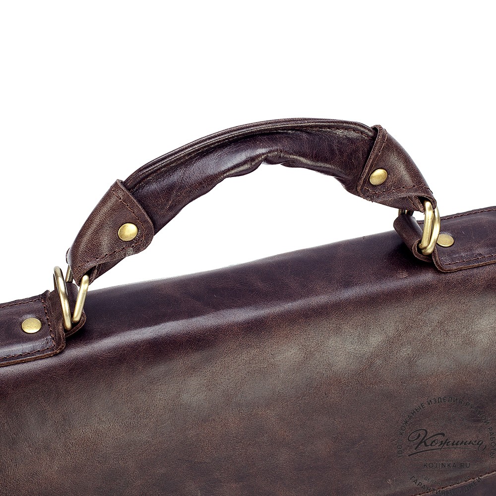 Кожаный портфель "Александрия" (тёмно-коричневый антик)