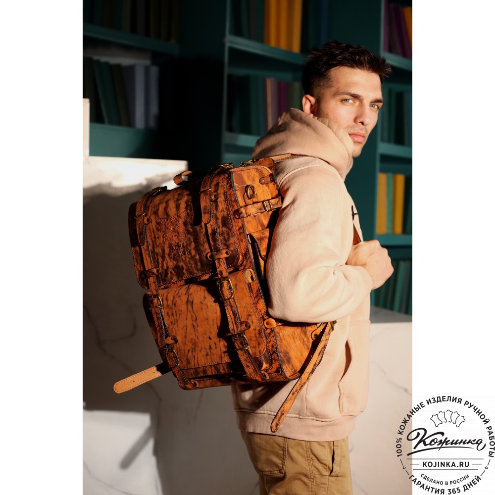 Мужской кожаный рюкзак "Легион" (чёрный)