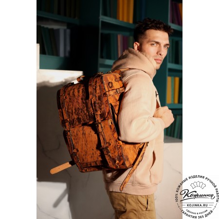 Мужской кожаный рюкзак "Легион" (чёрный)