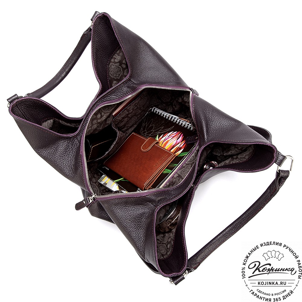 Женская кожаная сумка "Миллениум" (баклажан)