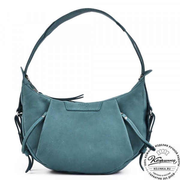 Женская кожаная сумка "Техас" (изумруд нубук). фото 1