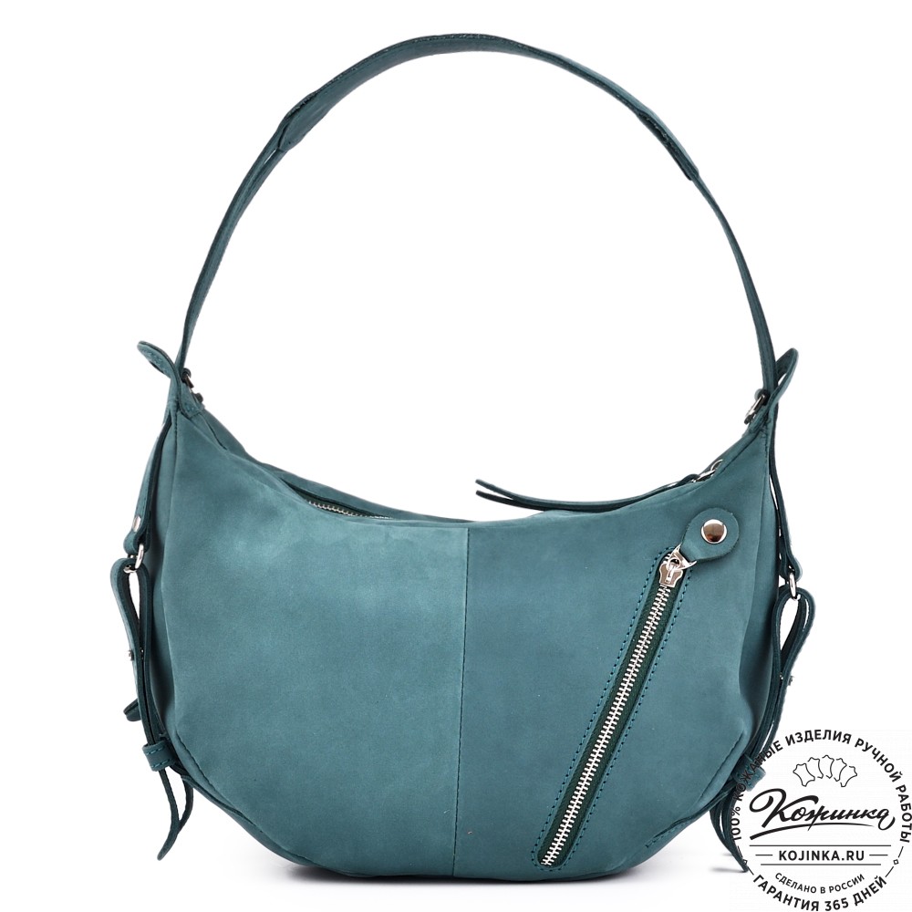 Женская кожаная сумка "Техас" (изумруд нубук)
