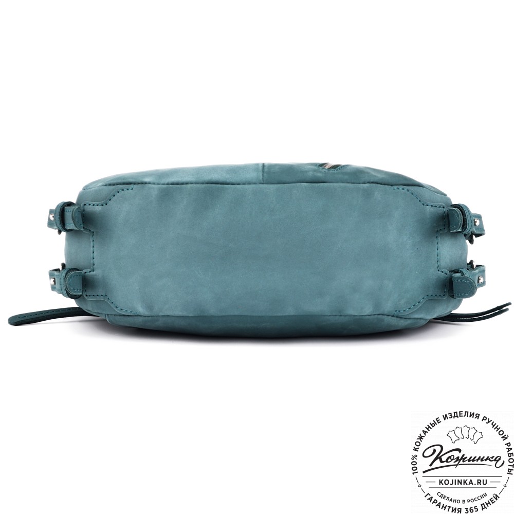 Женская кожаная сумка "Техас" (изумруд нубук)