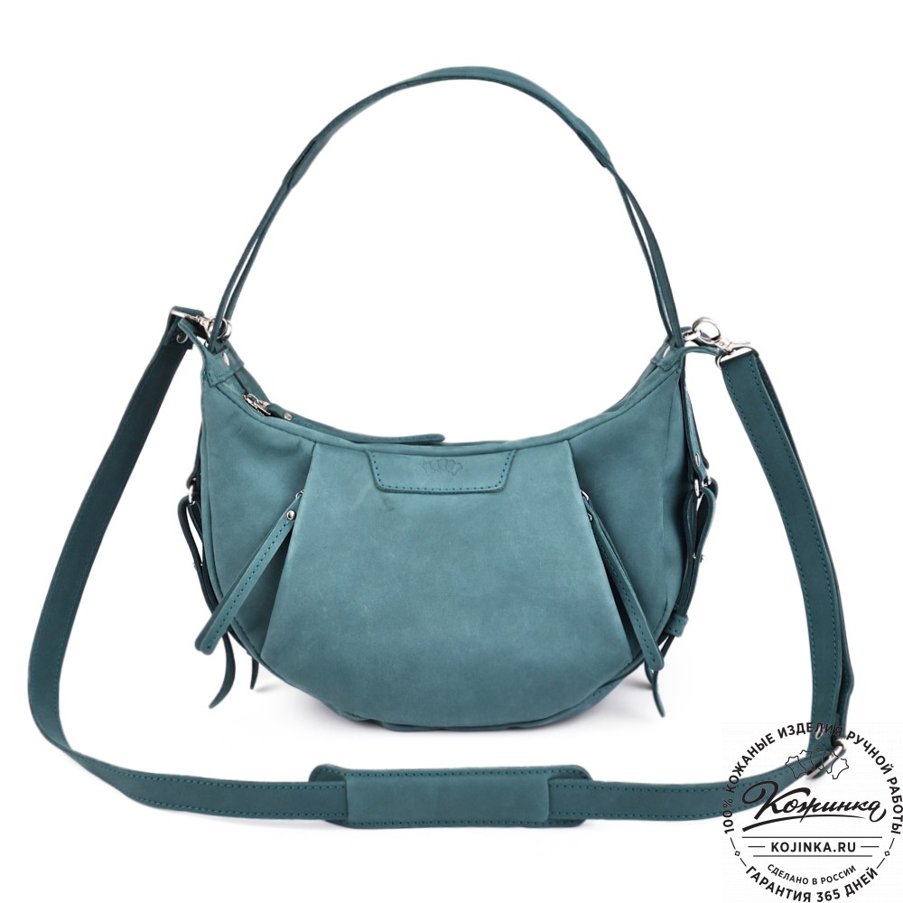 Женская кожаная сумка "Техас" (изумруд нубук)
