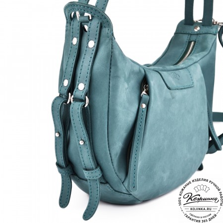 Женская кожаная сумка "Техас" (изумруд нубук)
