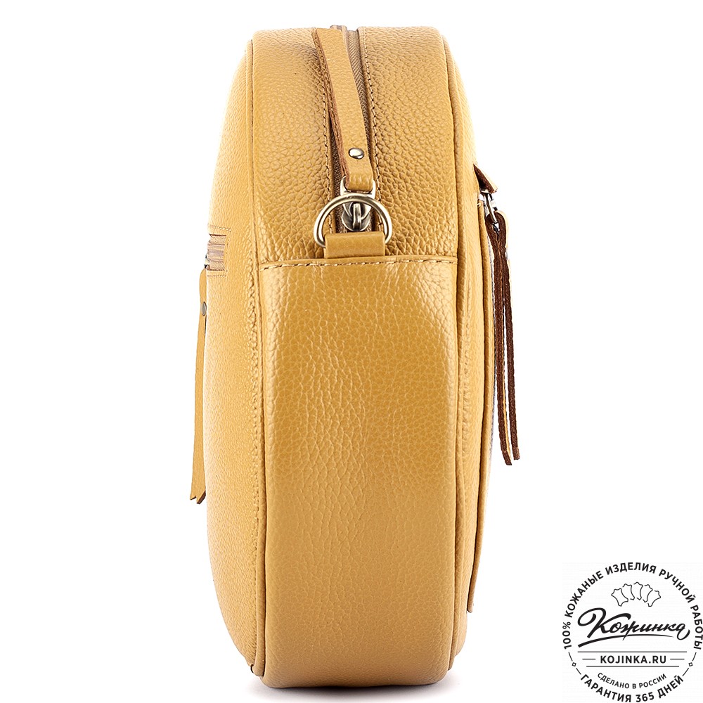 Женская кожаная сумка "Дарья" (охра)