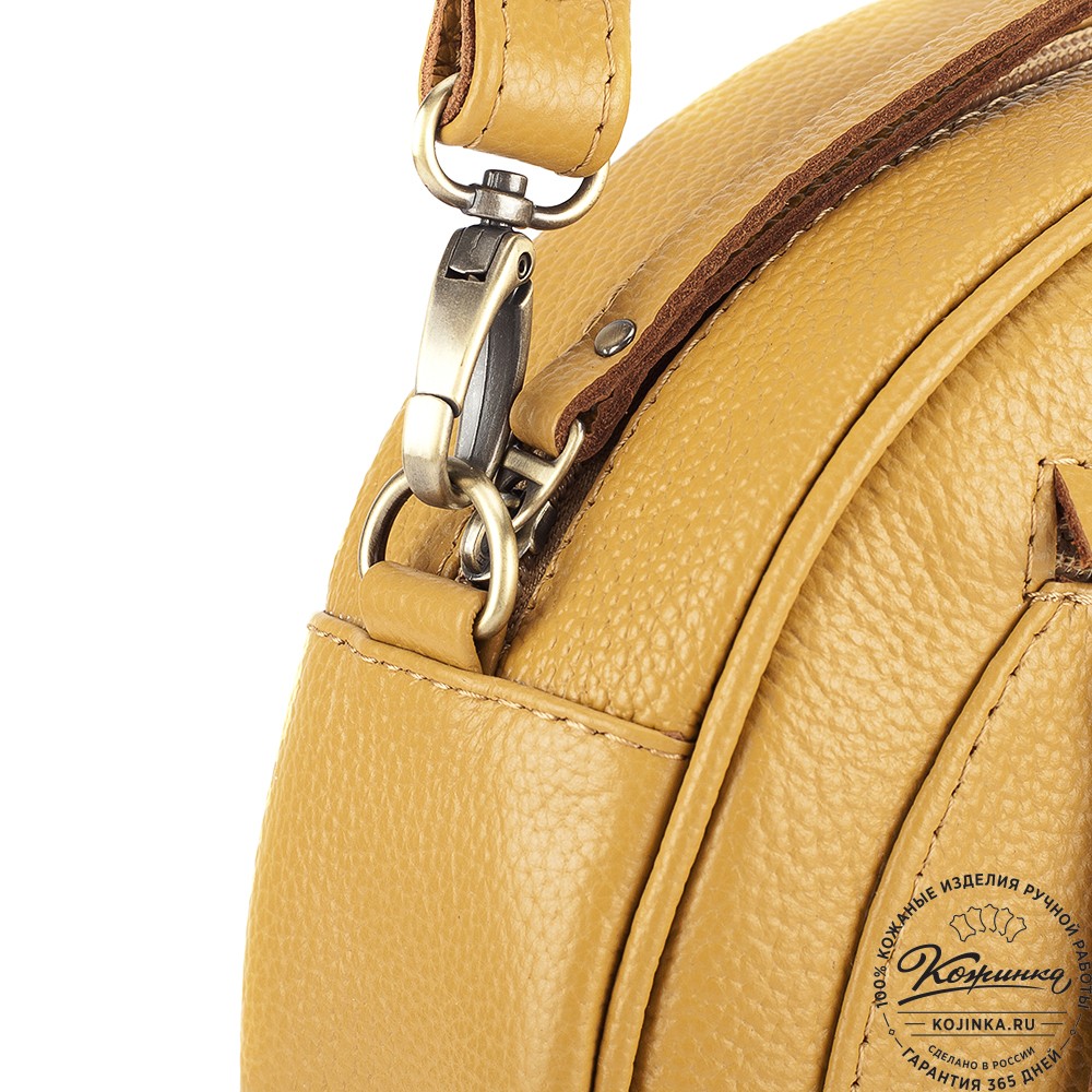 Женская кожаная сумка "Дарья" (охра)