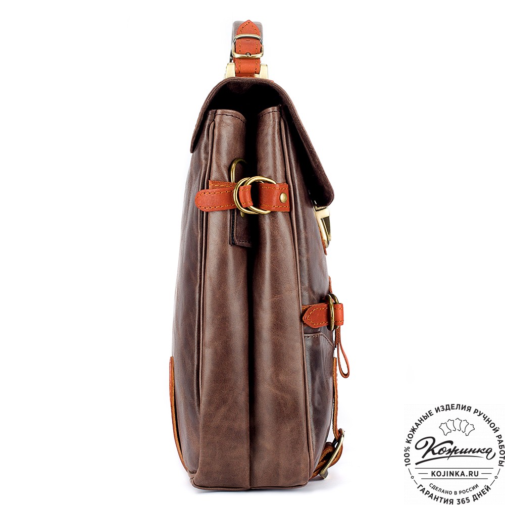 Кожаный портфель "Сталкер" (тёмно-коричневый антик)