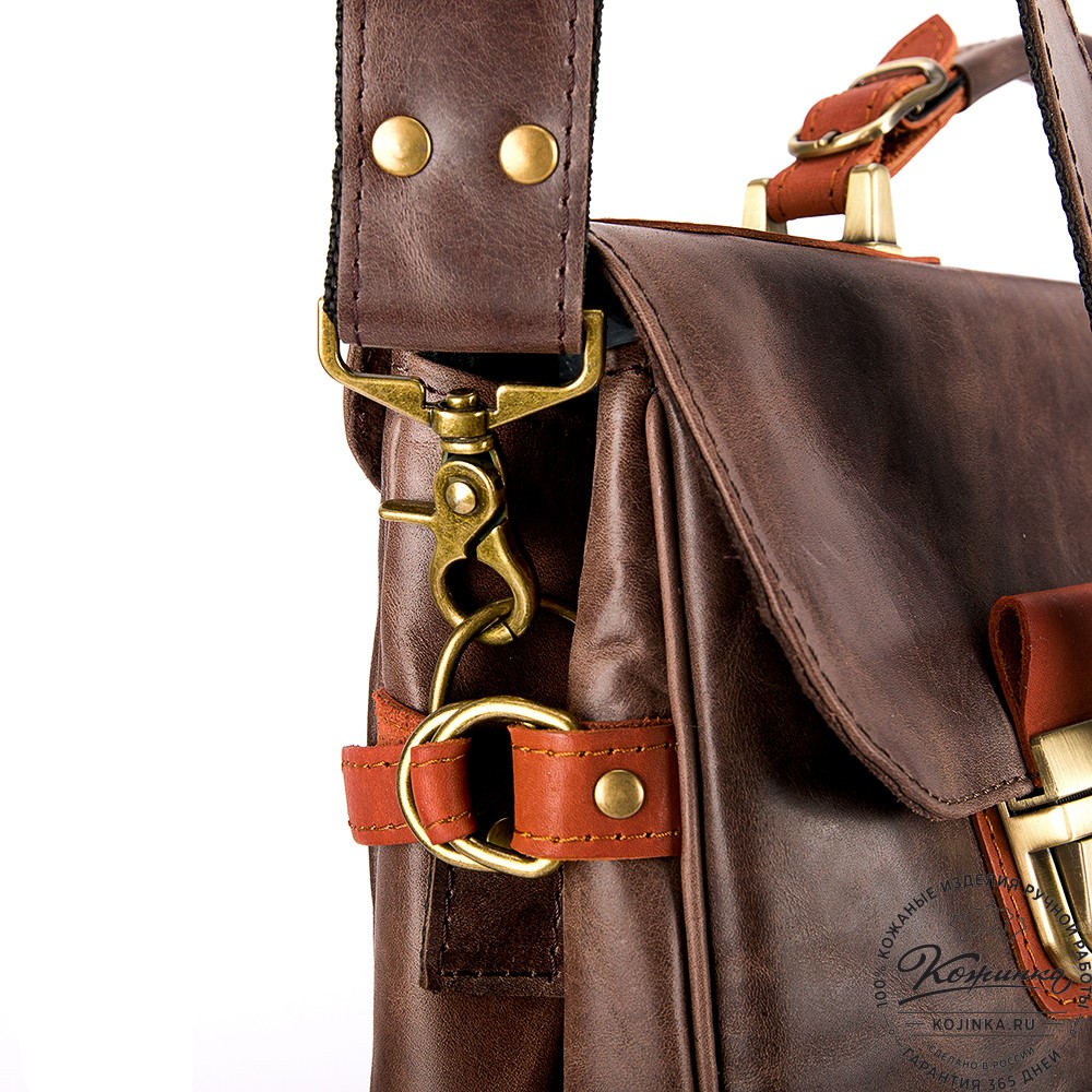 Кожаный портфель "Сталкер" (тёмно-коричневый антик)