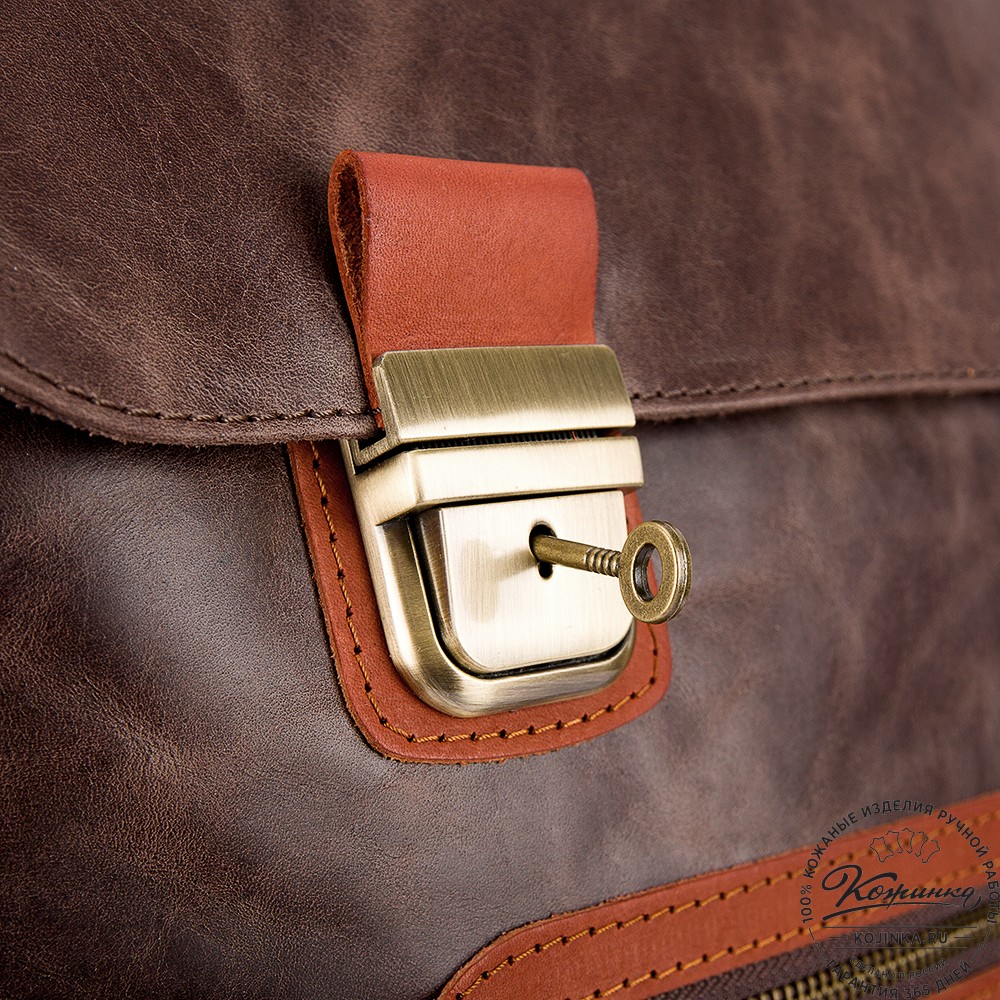 Кожаный портфель "Сталкер" (тёмно-коричневый антик)