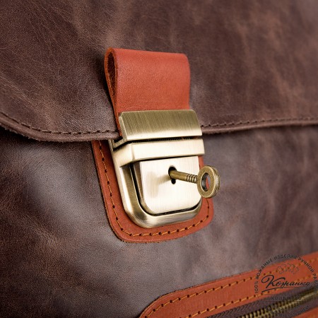 Кожаный портфель "Сталкер" (тёмно-коричневый антик)