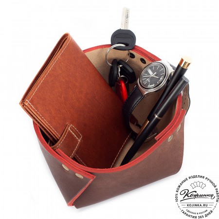 Кожаная шкатулка "Тюби" (коричневая)