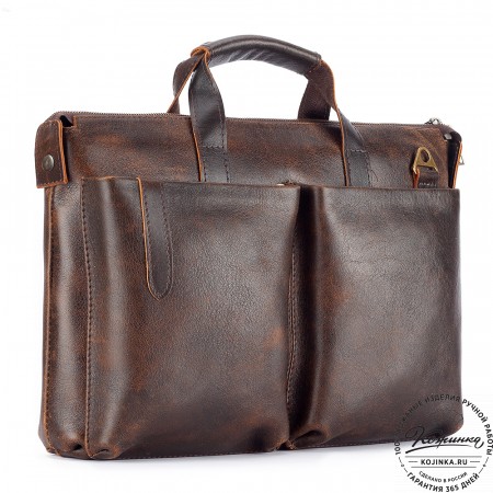 Кожаная деловая сумка "Стюарт" (коричневый эксклюзив)