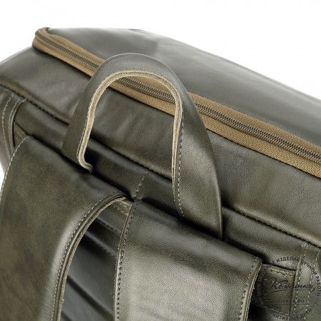 Кожаный рюкзак "Вена" (хаки гладкая кожа)