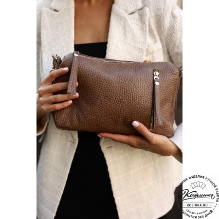 Женская кожаная сумка "Агата" (коричневая)