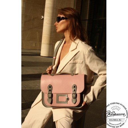 Кожаный портфель "Сатчел"  (тёмно-коричневый)