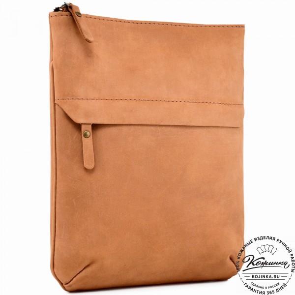  Мужская кожаная сумка "Говард" (песочный крейзи). фото 1