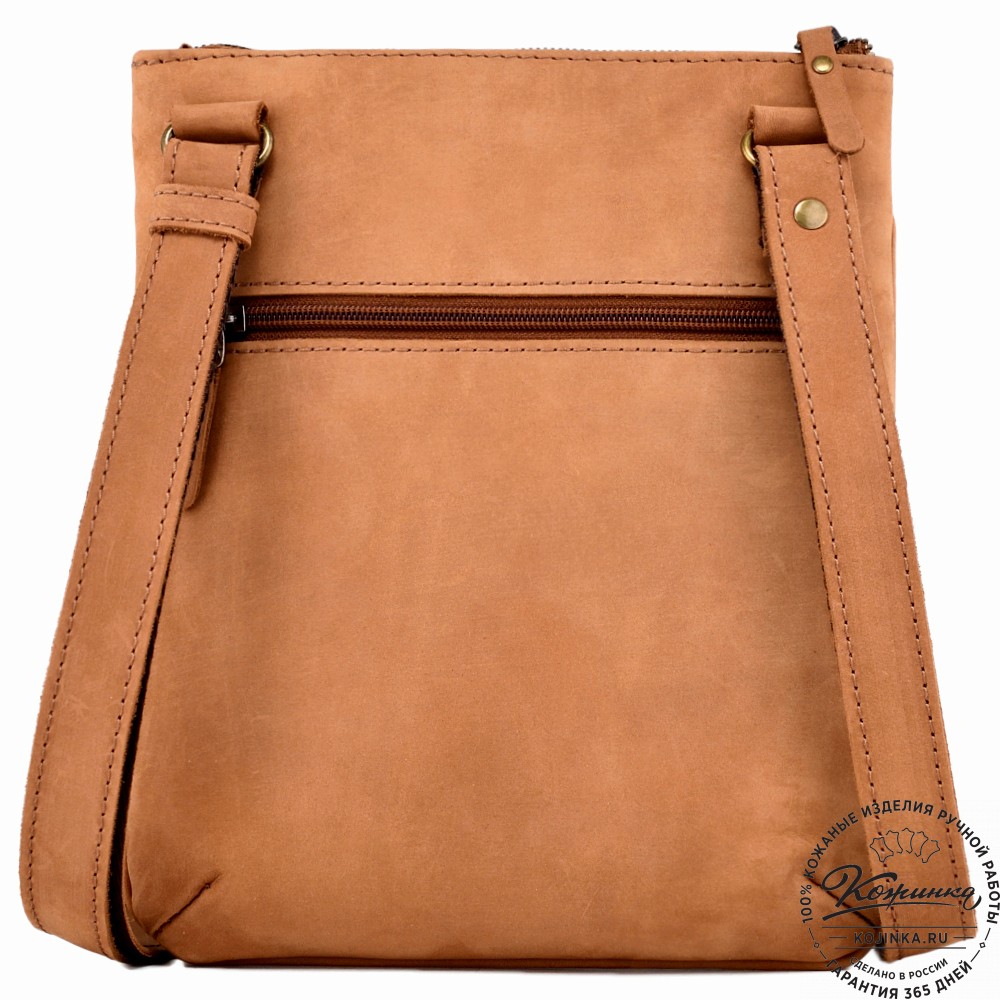  Мужская кожаная сумка "Говард" (песочный крейзи)